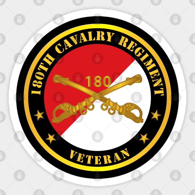 180th Cavalry Regiment Branch Veteran - Red - White X 300 Sticker by twix123844